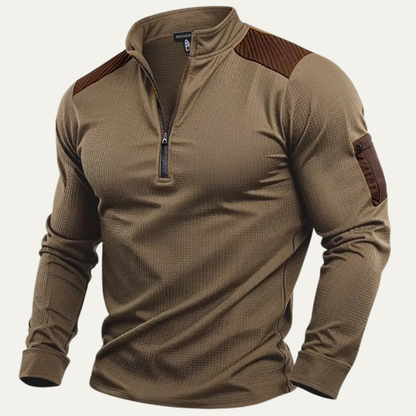 VogeLuxe | Men’s Quarter-Zip Tactical Knit Top 2