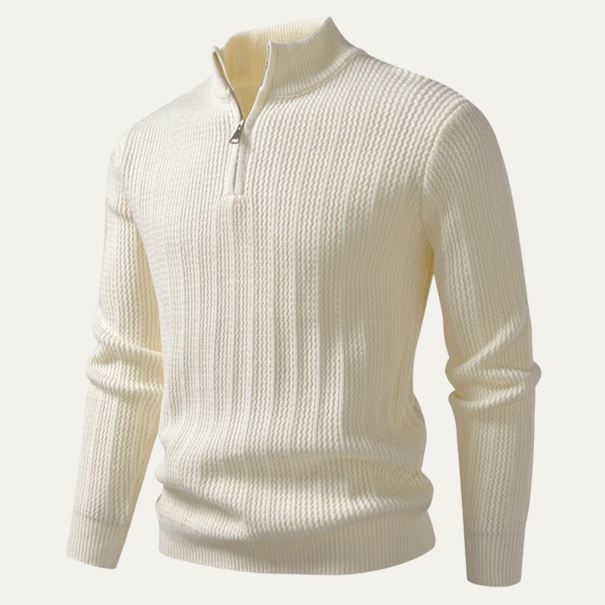 VogeLuxe | Men’s Quarter-Zip Waffle Knit Sweater 0