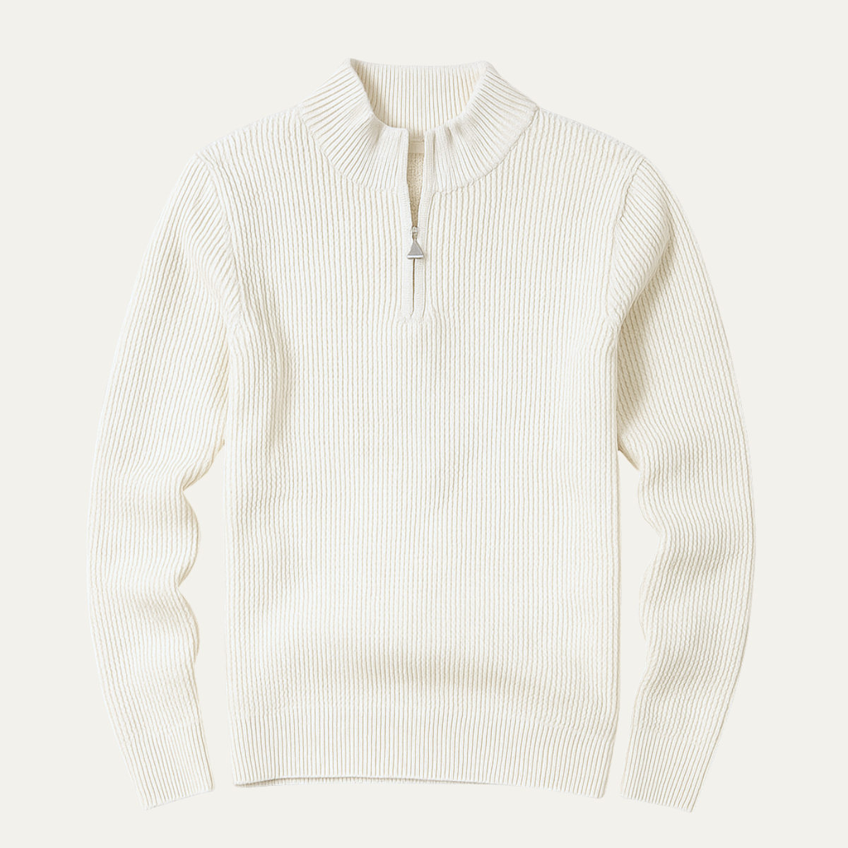 VogeLuxe | Men’s Quarter-Zip Waffle Knit Sweater 1