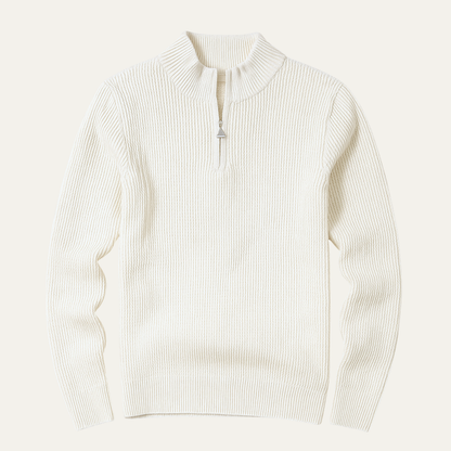 VogeLuxe | Men’s Quarter-Zip Waffle Knit Sweater 1