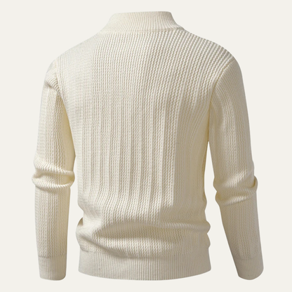 VogeLuxe | Men’s Quarter-Zip Waffle Knit Sweater 2