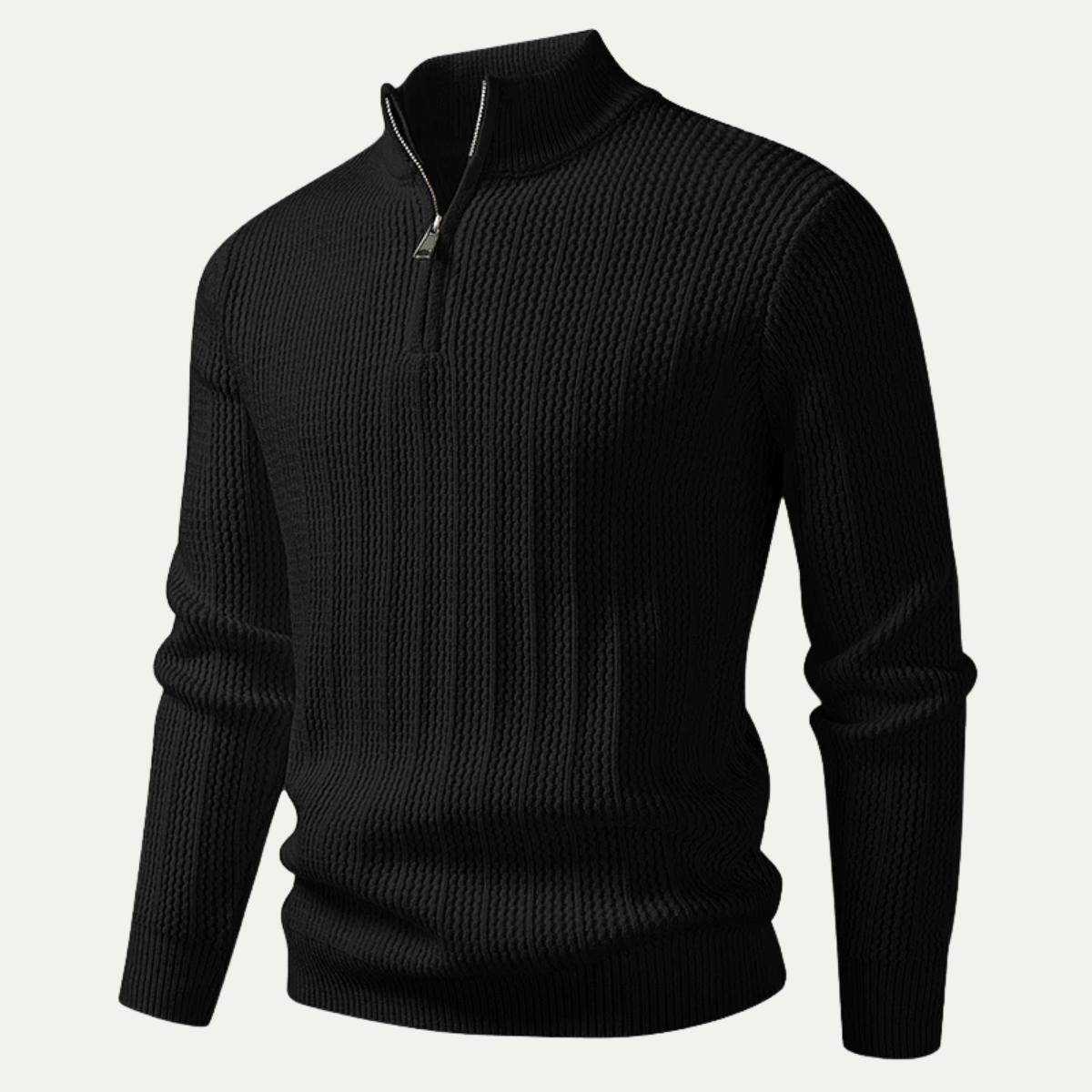 VogeLuxe | Men’s Quarter-Zip Waffle Knit Sweater 8