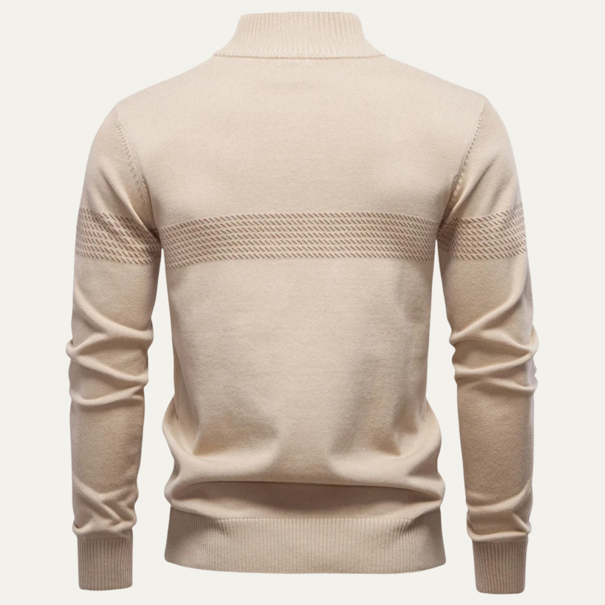 VogeLuxe | Men’s Quarter Zip Patterned Chest Sweater 1