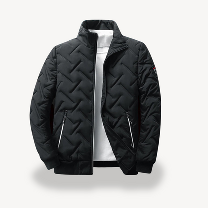 VogeLuxe | Men’s Quilted Chevron Bomber Jacket 0