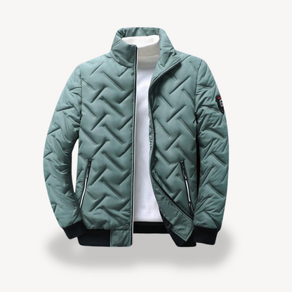 VogeLuxe | Men’s Quilted Chevron Bomber Jacket 5