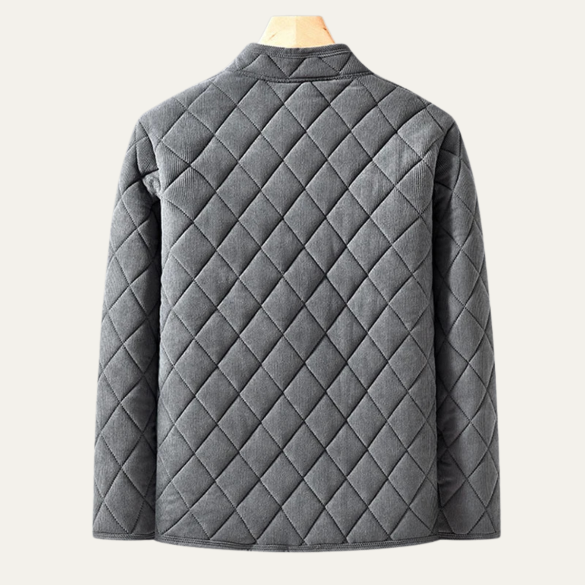 VogeLuxe | Men’s Quilted Collarless Button-Front Jacket 3