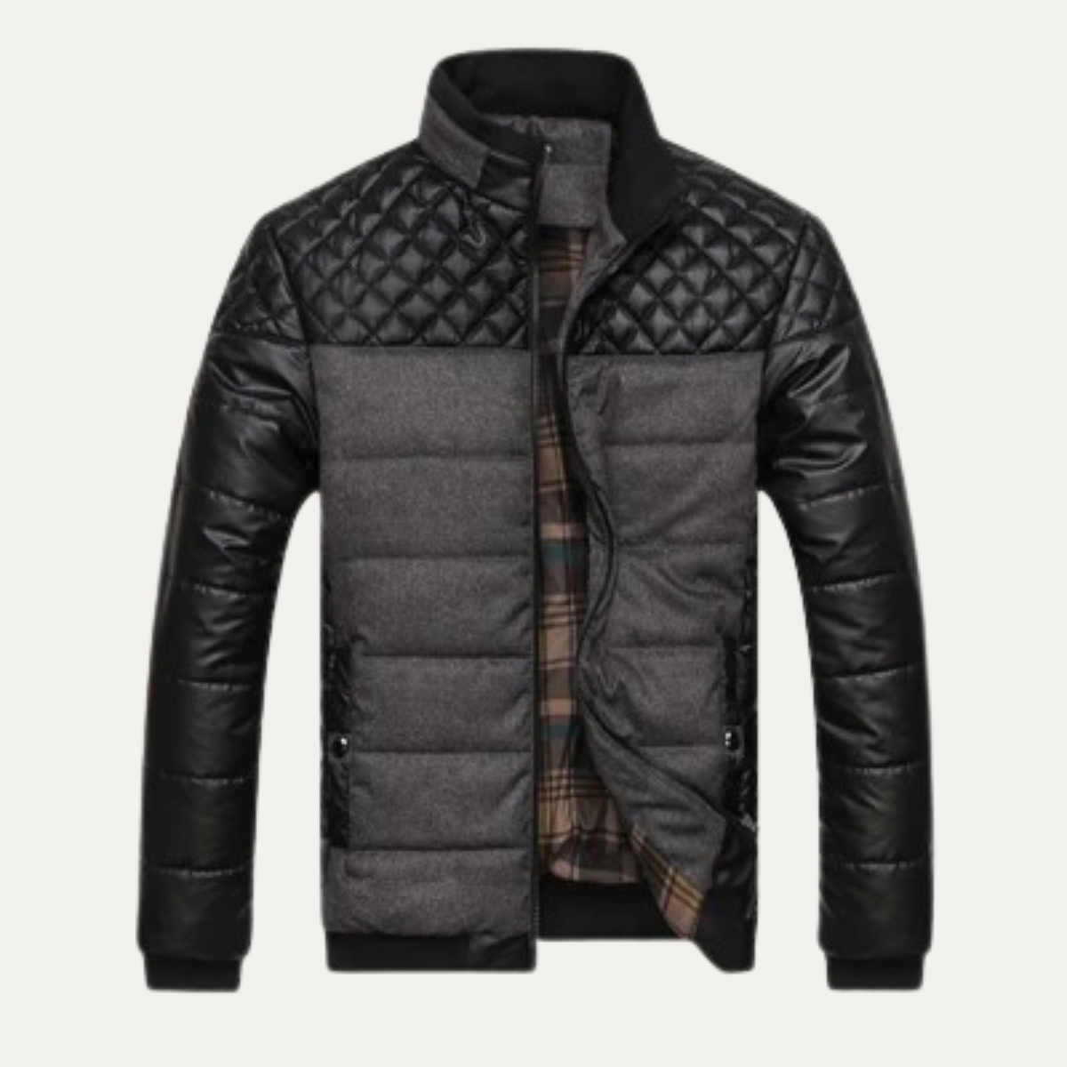 VogeLuxe | Men’s Quilted Contrast Bomber Padded Jacket 3