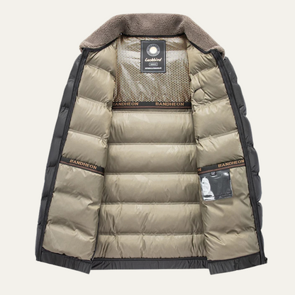 VogeLuxe | Men’s Quilted Faux-Fur Collar Puffer Jacket 2