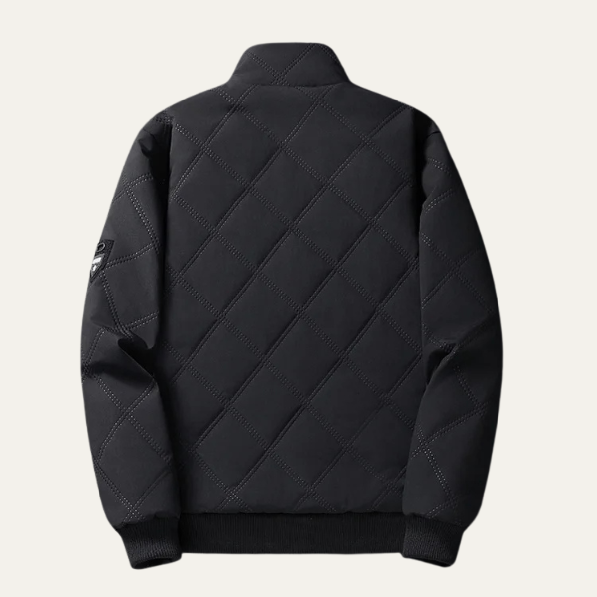 VogeLuxe | Men’s Quilted High-Collar Racer Jacket 2