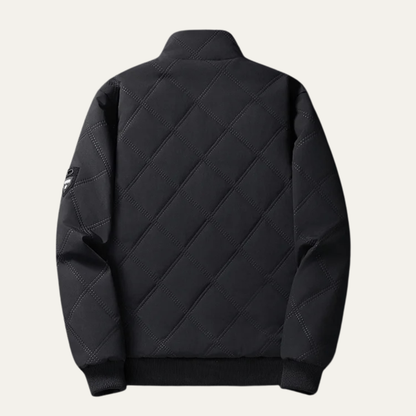 VogeLuxe | Men’s Quilted High-Collar Racer Jacket 2