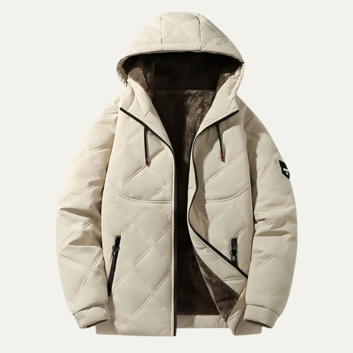 VogeLuxe | Men’s Quilted Hooded Diamond-Stitch Jacket 0