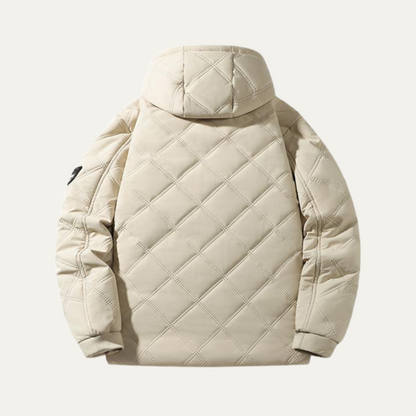 VogeLuxe | Men’s Quilted Hooded Diamond-Stitch Jacket 1