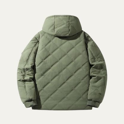 VogeLuxe | Men’s Quilted Hooded Diamond-Stitch Jacket 3