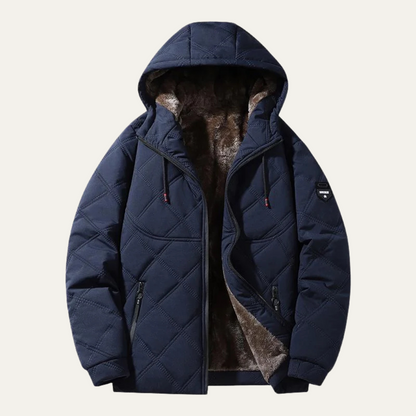 VogeLuxe | Men’s Quilted Hooded Diamond-Stitch Jacket 4