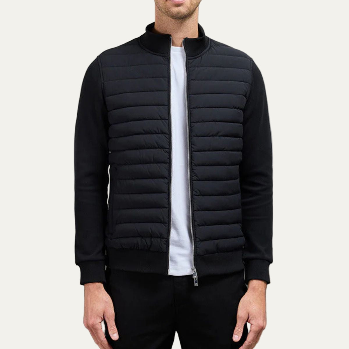 VogeLuxe | Men’s Quilted Hybrid Bomber Jacket 5