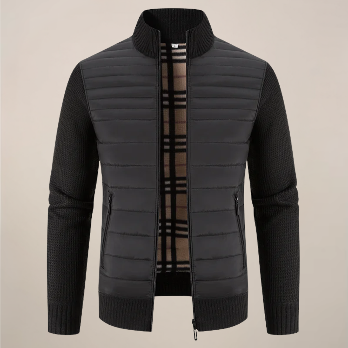 VogeLuxe | Men’s Quilted Hybrid Knitted Jacket 3