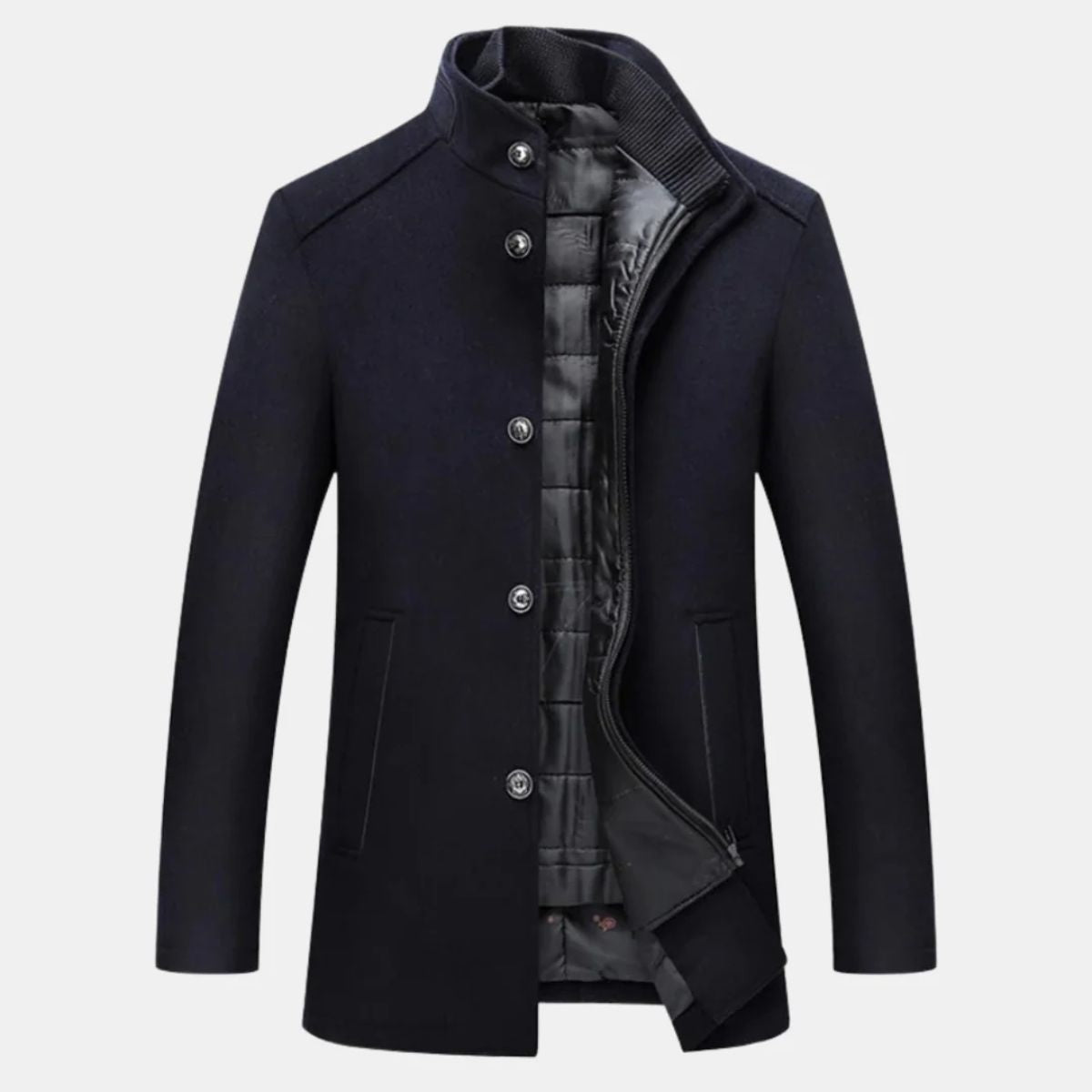 VogeLuxe | Men’s Quilted Inner Layer Peacoat 3
