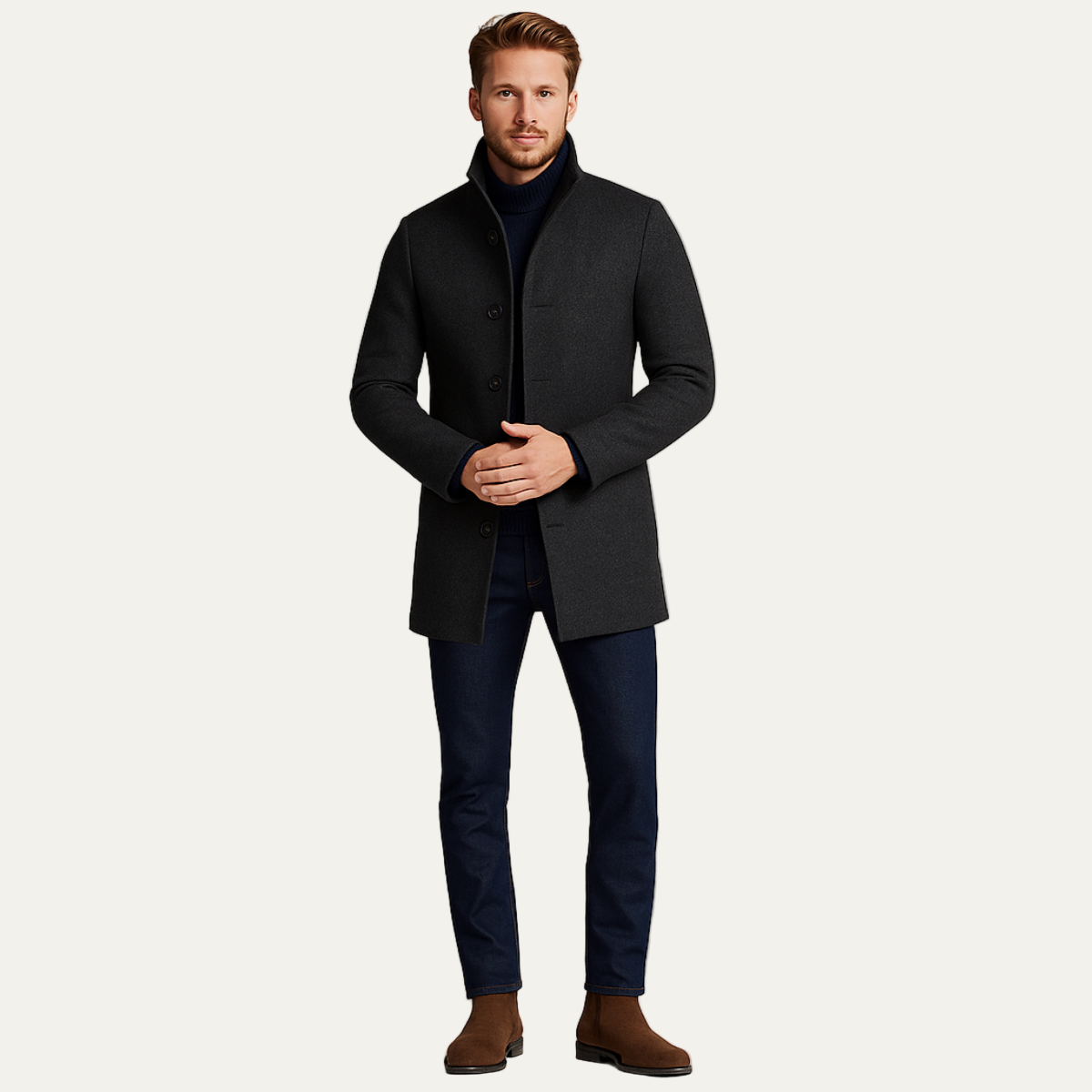 VogeLuxe | Men’s Quilted Inner Layer Peacoat 4