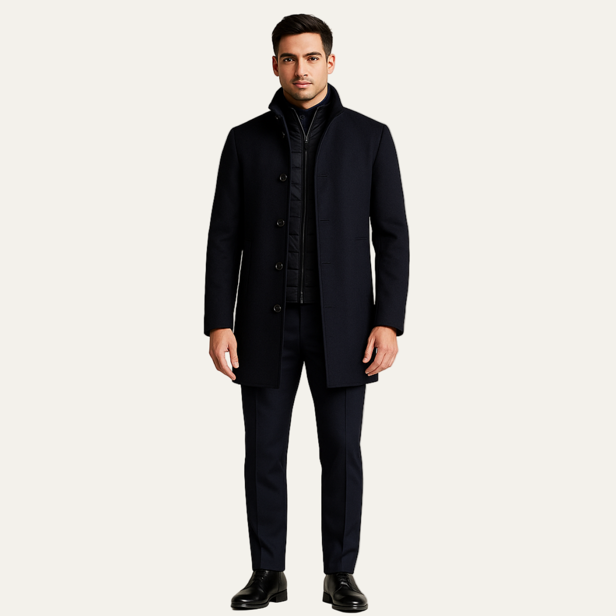 VogeLuxe | Men’s Quilted Inner Layer Peacoat 5