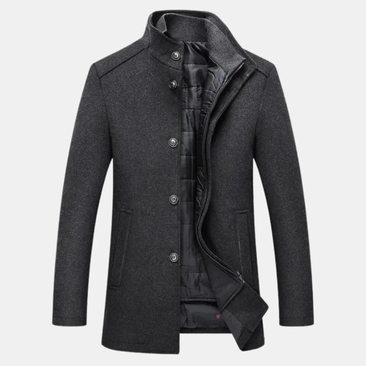VogeLuxe | Men’s Quilted Inner Layer Peacoat 6