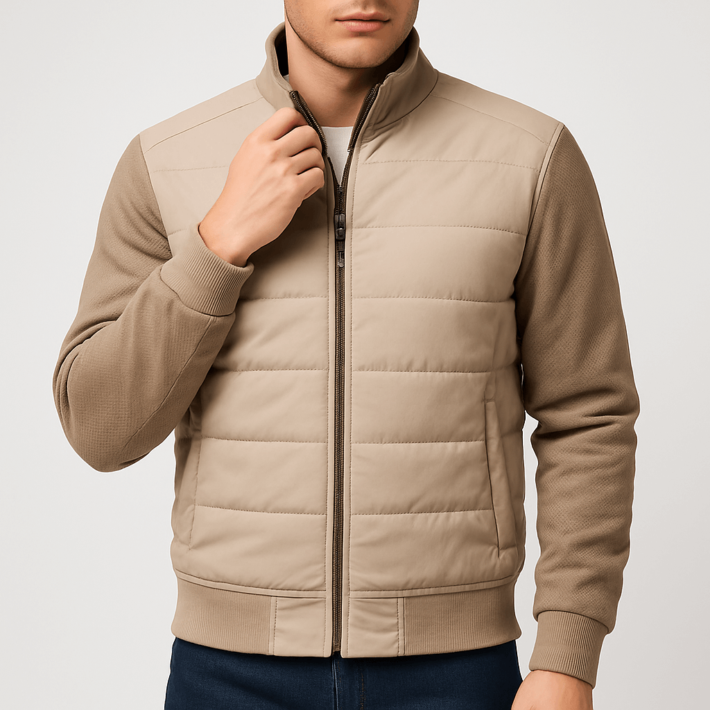 VogeLuxe | Men’s Quilted Knit Hybrid Jacket 0