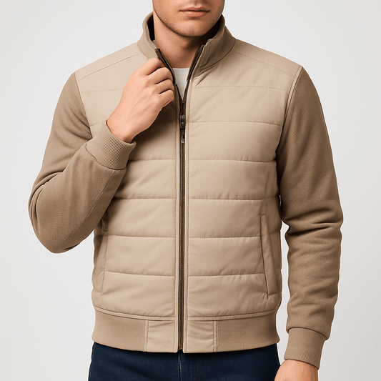 VogeLuxe | Men’s Quilted Knit Hybrid Jacket 0