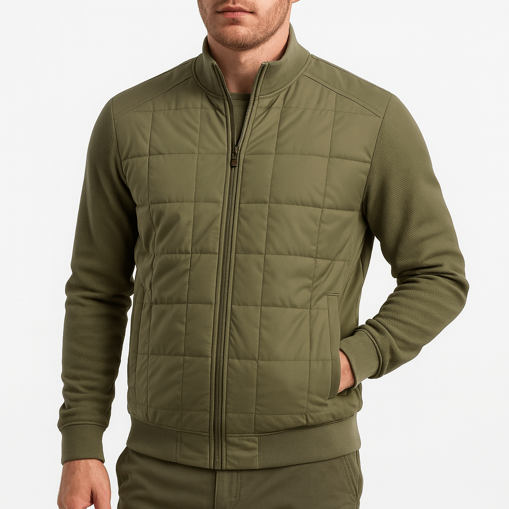 VogeLuxe | Men’s Quilted Knit Hybrid Jacket 1