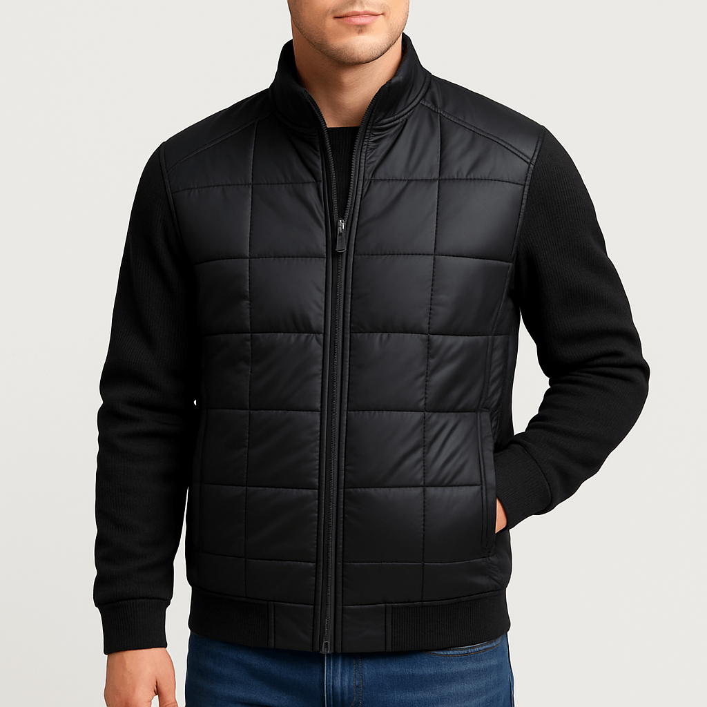 VogeLuxe | Men’s Quilted Knit Hybrid Jacket 3