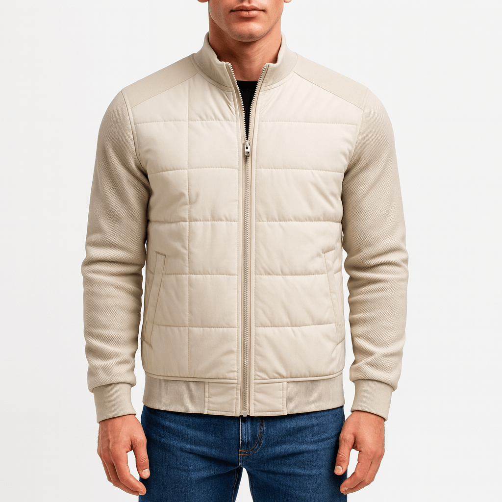 VogeLuxe | Men’s Quilted Knit Hybrid Jacket 4