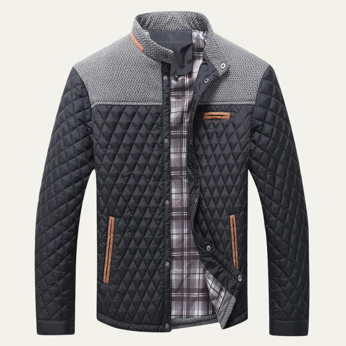 VogeLuxe | Men’s Quilted Knit Yoke Jacket 0