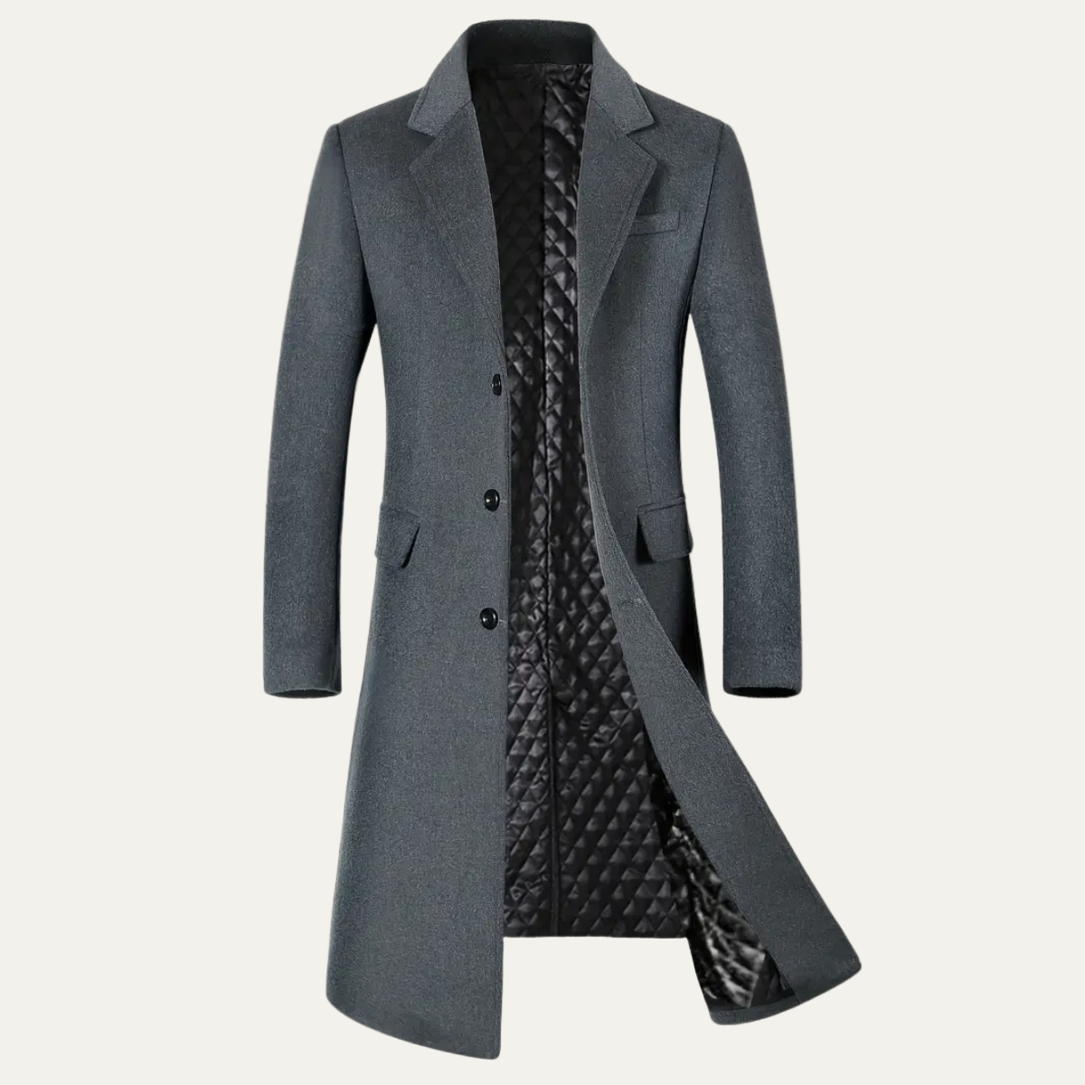 VogeLuxe | Men’s Quilted Lined Long Overcoat 0