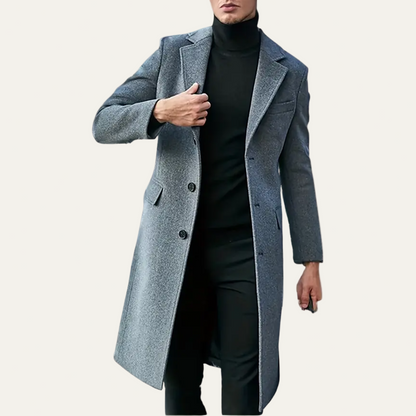 VogeLuxe | Men’s Quilted Lined Long Overcoat 1
