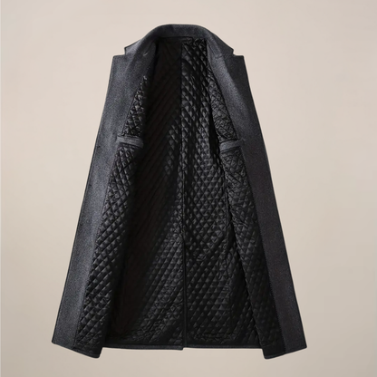 VogeLuxe | Men’s Quilted Lined Long Overcoat 3