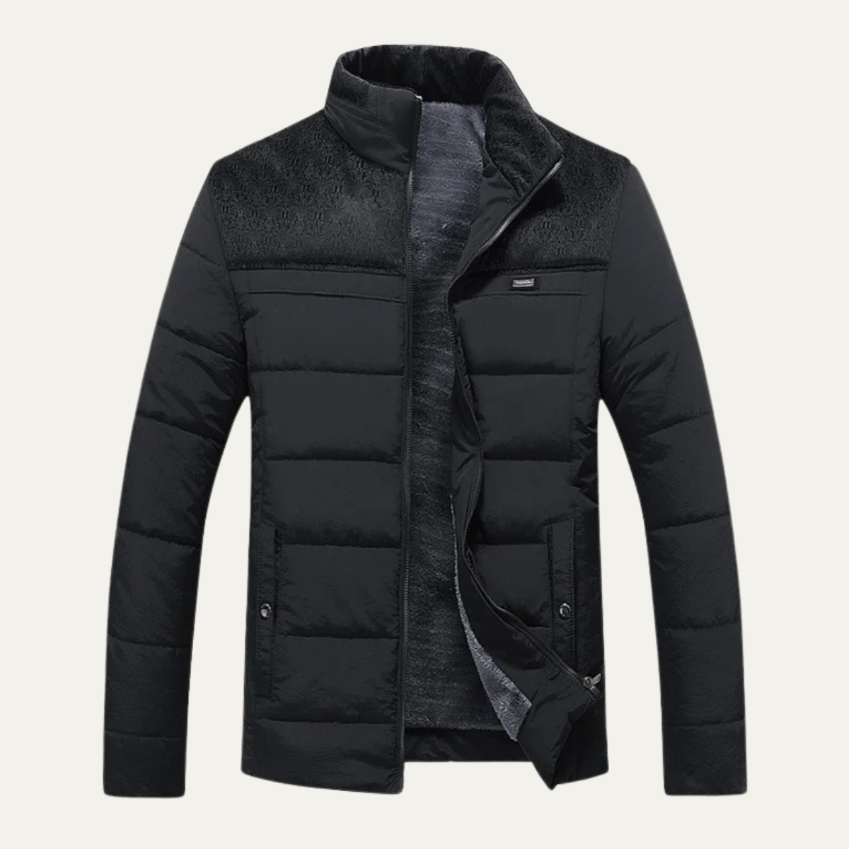 VogeLuxe | Men’s Quilted Sherpa-Lined Puffer Jacket 0