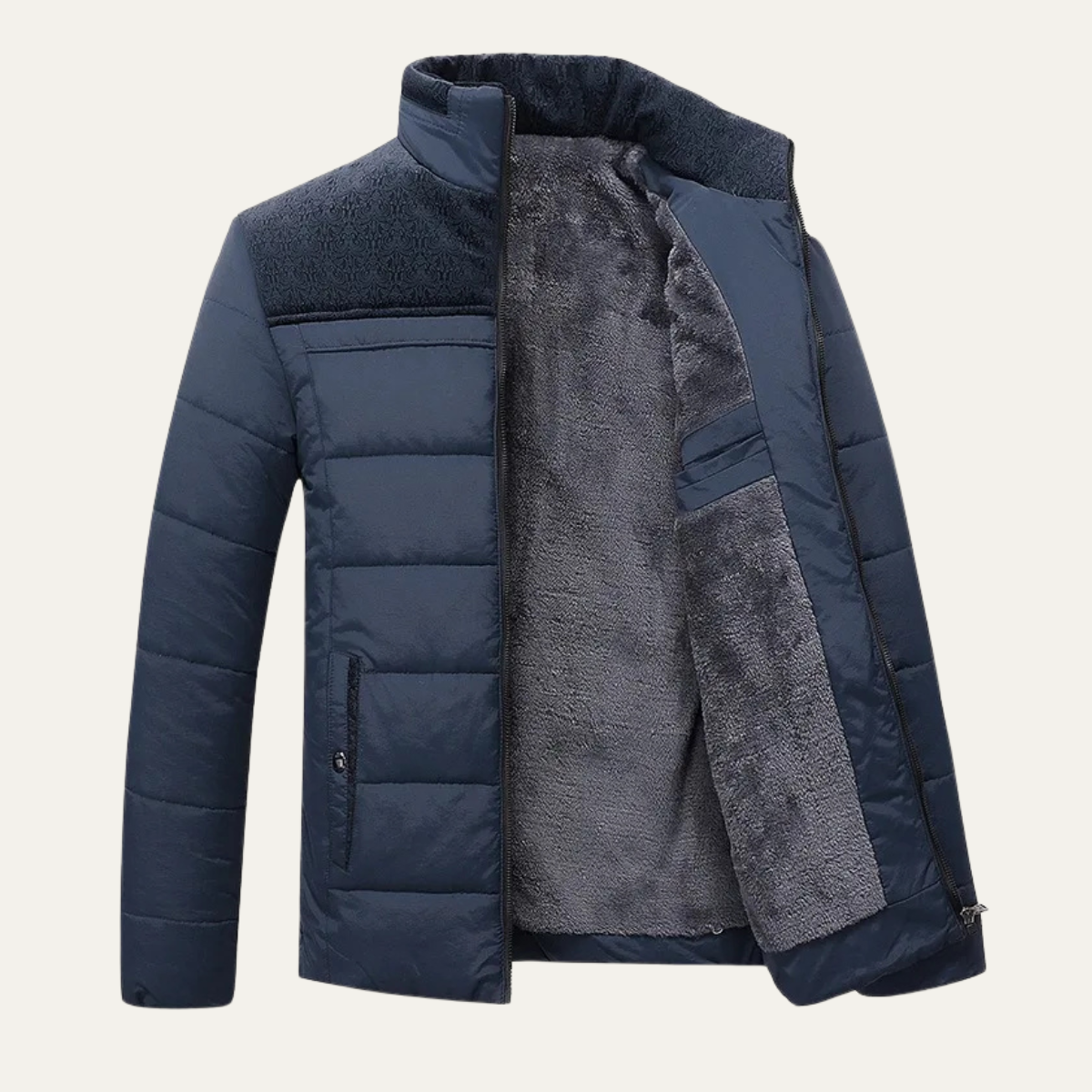 VogeLuxe | Men’s Quilted Sherpa-Lined Puffer Jacket 3