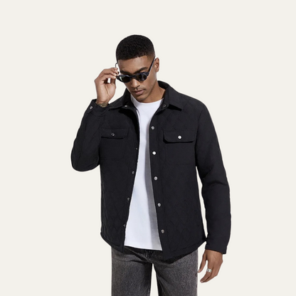 VogeLuxe | Men’s Quilted Snap-Button Shacket 1