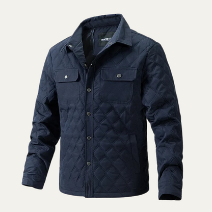 VogeLuxe | Men’s Quilted Snap-Button Shacket 10