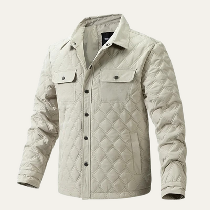 VogeLuxe | Men’s Quilted Snap-Button Shacket 11