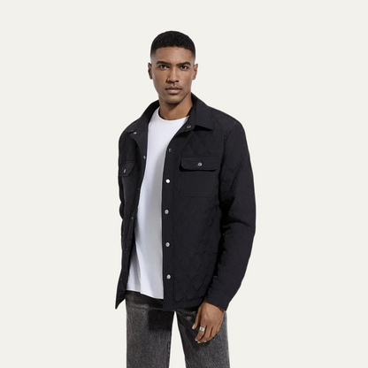 VogeLuxe | Men’s Quilted Snap-Button Shacket 3