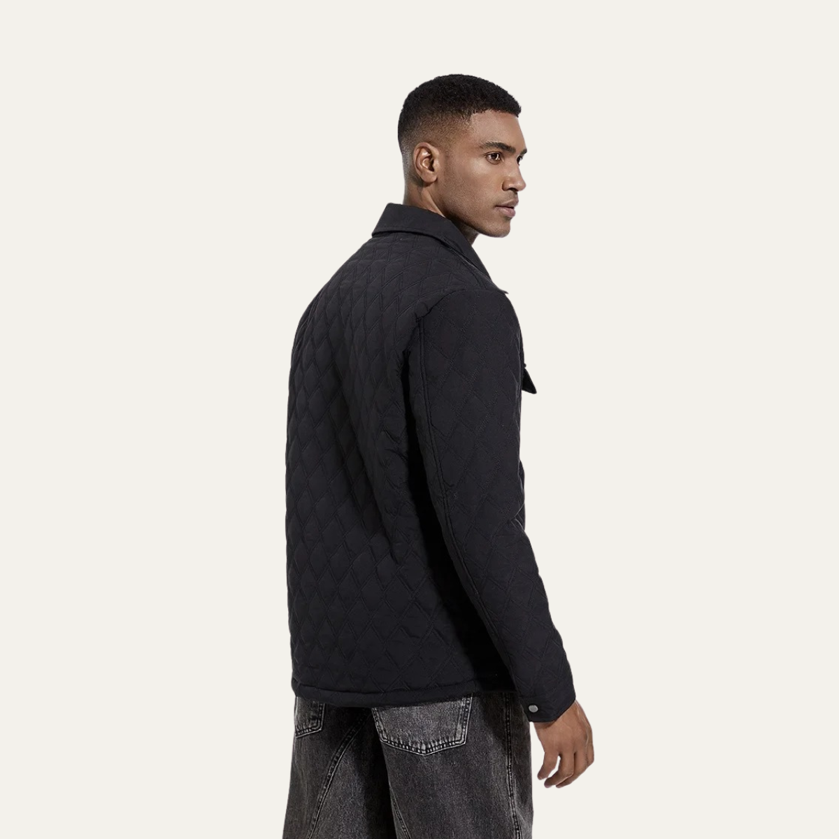 VogeLuxe | Men’s Quilted Snap-Button Shacket 5