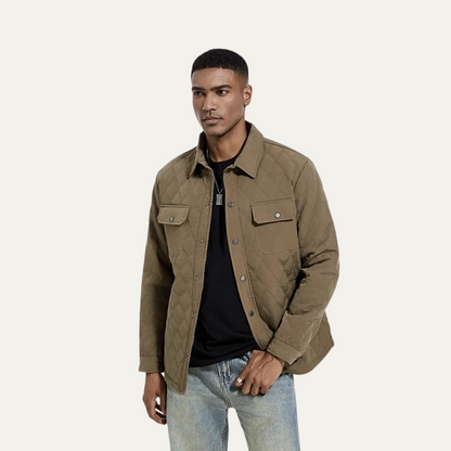 VogeLuxe | Men’s Quilted Snap-Button Shacket 8