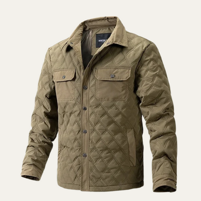 VogeLuxe | Men’s Quilted Snap-Button Shacket 9