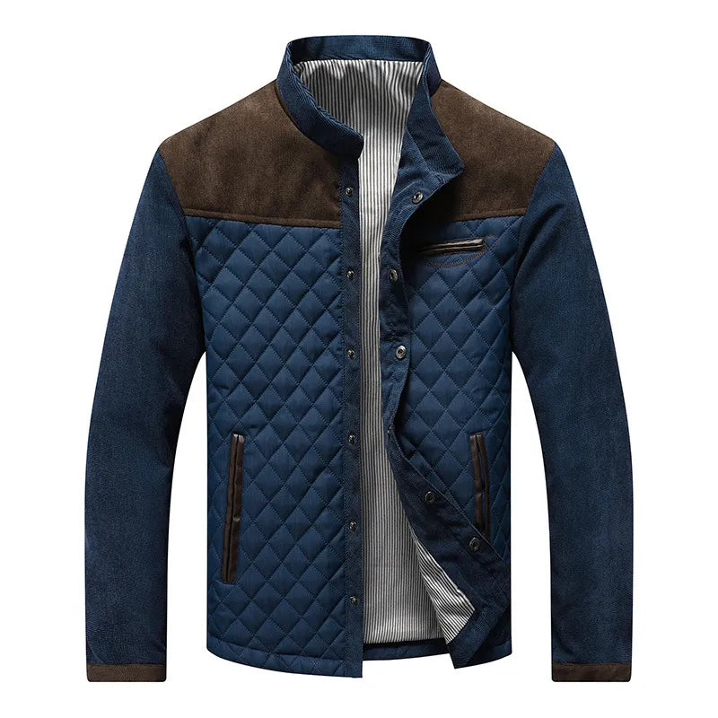VogeLuxe | Men’s Quilted Snap-Front Color-Block Jacket 0