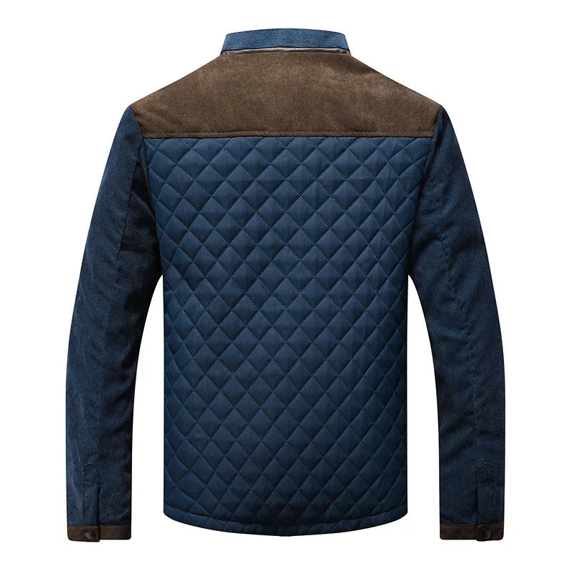 VogeLuxe | Men’s Quilted Snap-Front Color-Block Jacket 1