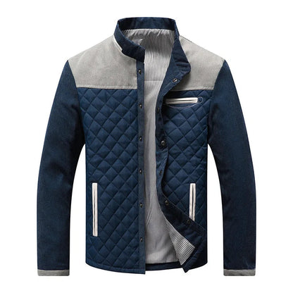 VogeLuxe | Men’s Quilted Snap-Front Color-Block Jacket 2