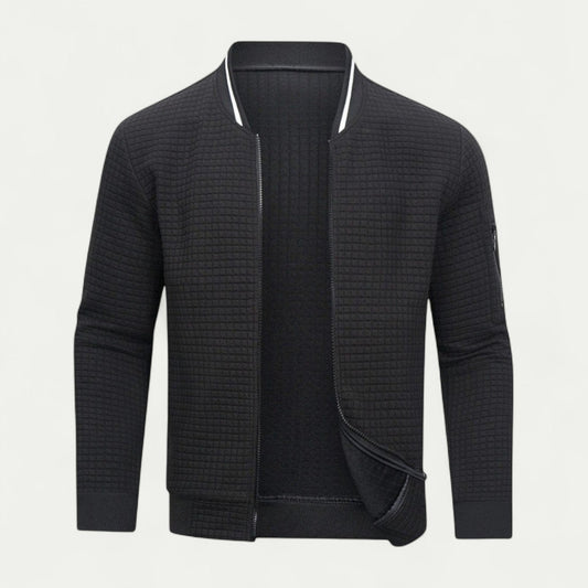 VogeLuxe | Men’s Quilted Texture Bomber Jacket 0