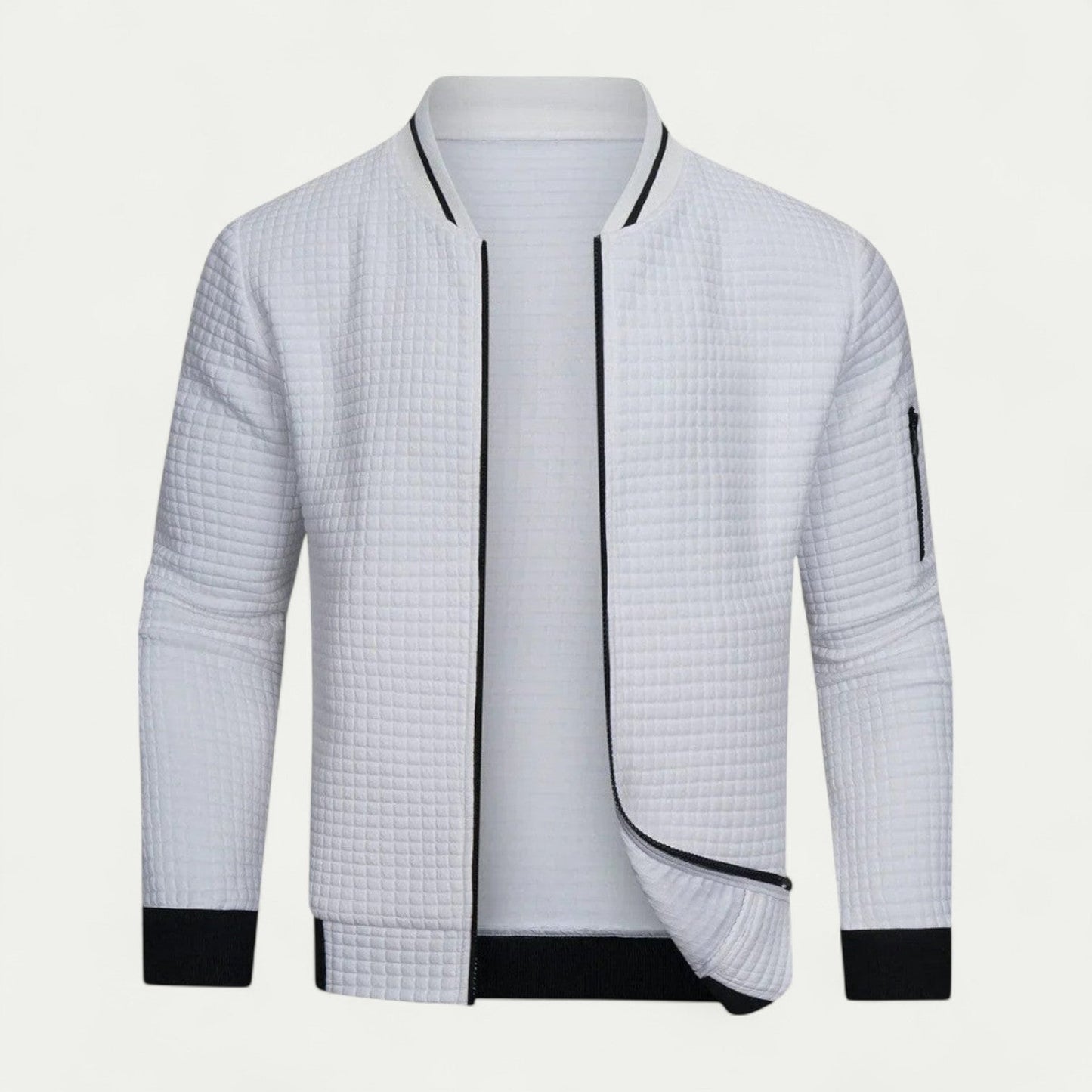 VogeLuxe | Men’s Quilted Texture Bomber Jacket 2
