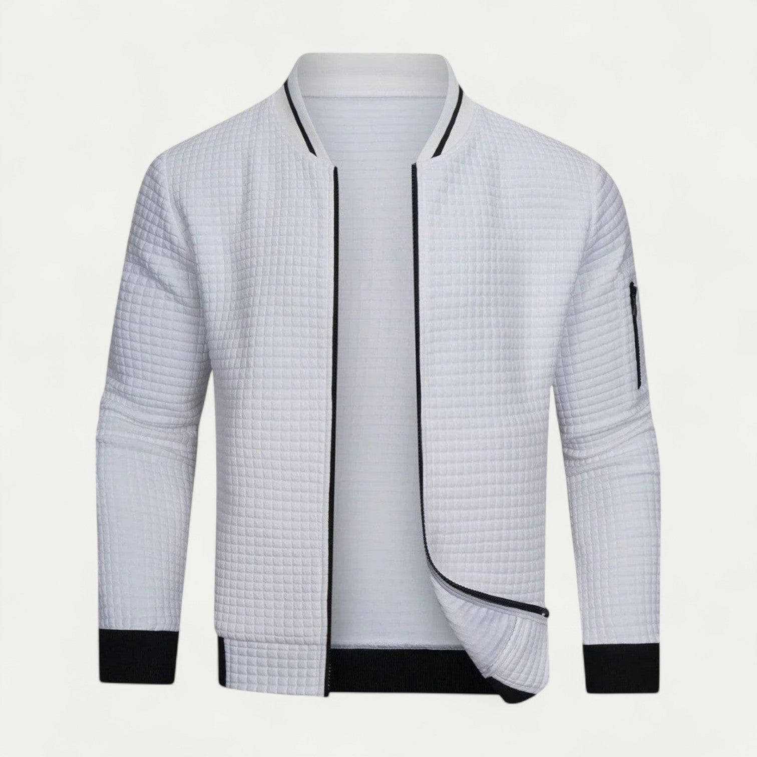 VogeLuxe | Men’s Quilted Texture Bomber Jacket 2