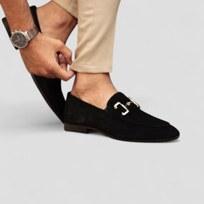 VogeLuxe | Men’s Refined Gold Accent Loafers 4
