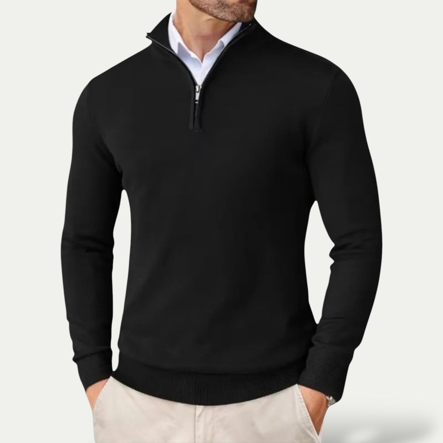 VogeLuxe | Men’s Refined Knit Quarter-Zip Pullover 0